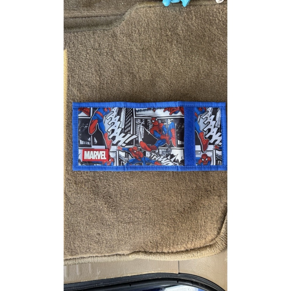 Marvel Spider-Man Trifold Wallet Kids Nylon Blue‎ Comic Book